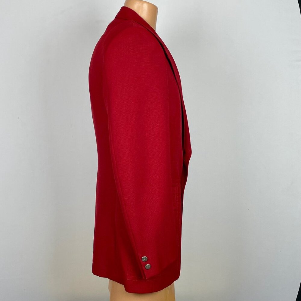 Vtg Hart Schaffner Marx Jack Nicklaus Blazer 44R Burgundy Hopsack Graves Cox - Picture 3 of 8